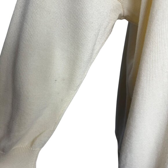 Michael Kors Womens Open Front Cardigan Sweater‎ Medium Ivory Cotton & Rayon - Picture 6 of 11